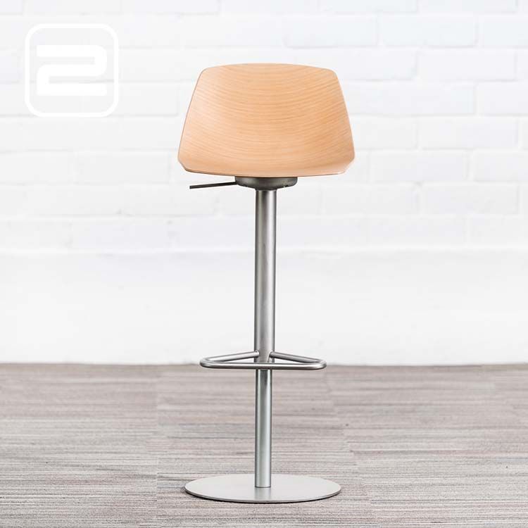 LAPALMA Miunn S104 Barkruk - Licht hout / Grijs Metalen 1-poot