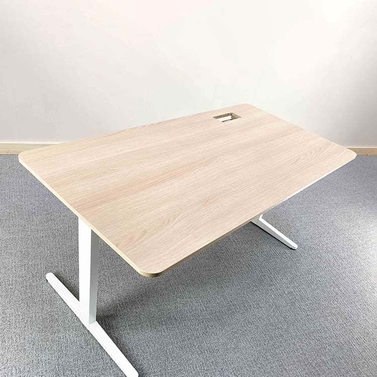 AHREND Bureau B160xD80xH74 - licht hout / wit metaal t-poot