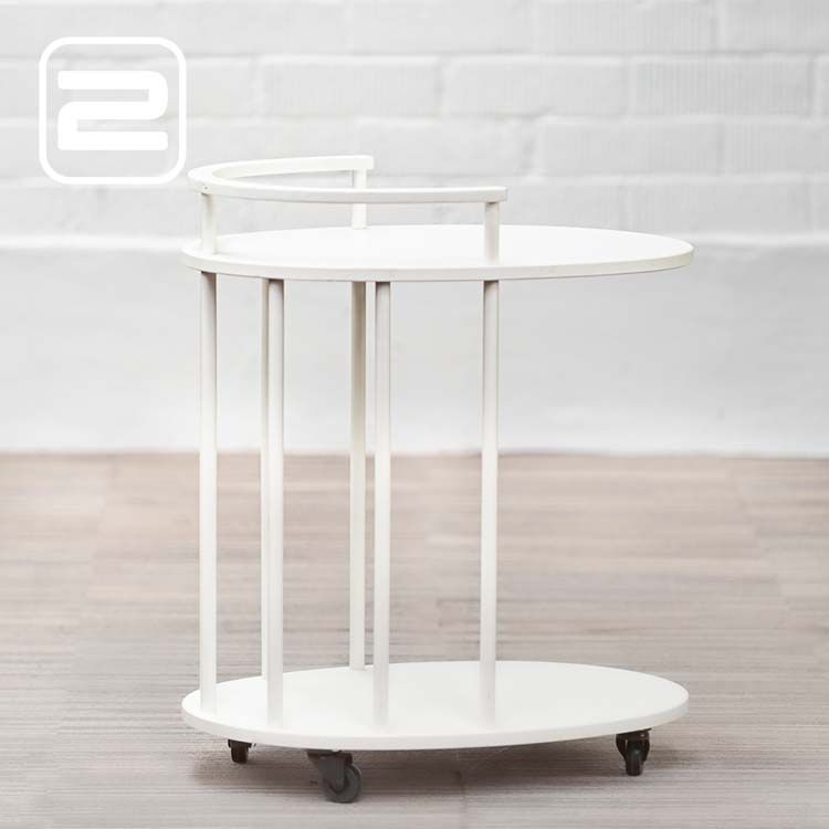 NC NORDIC CARE Julia 065 Bijzettafel Ovaal design by Eva Schildt B63xD47xH74 - wit hout / wit vloerplaat