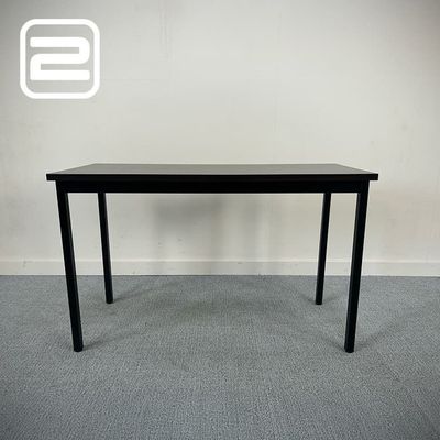 Bureau B120xD50xH74 - antraciet eiken melamine / zwart metaal vierpoot