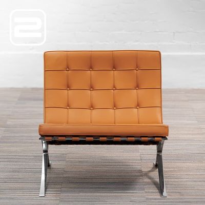 KNOLL Barcelona Chair Armchair design by Ludwig Mies van der Rohe - camel leder / chrome vierpoot KNOLL Barcelona Chair Armchair design by Ludwig Mies van der Rohe - camel leder / chrome vierpoot