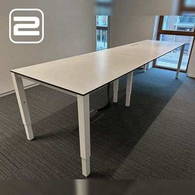 PAMI 2p Workbench B340xD90xH62-84 - Wit Melamine / Wit metaal Vierpoot