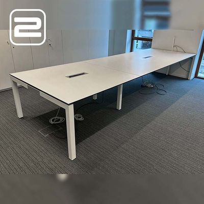 PAMI Vergadertafel B440xD140xH74 - Wit Melamine / Metaal