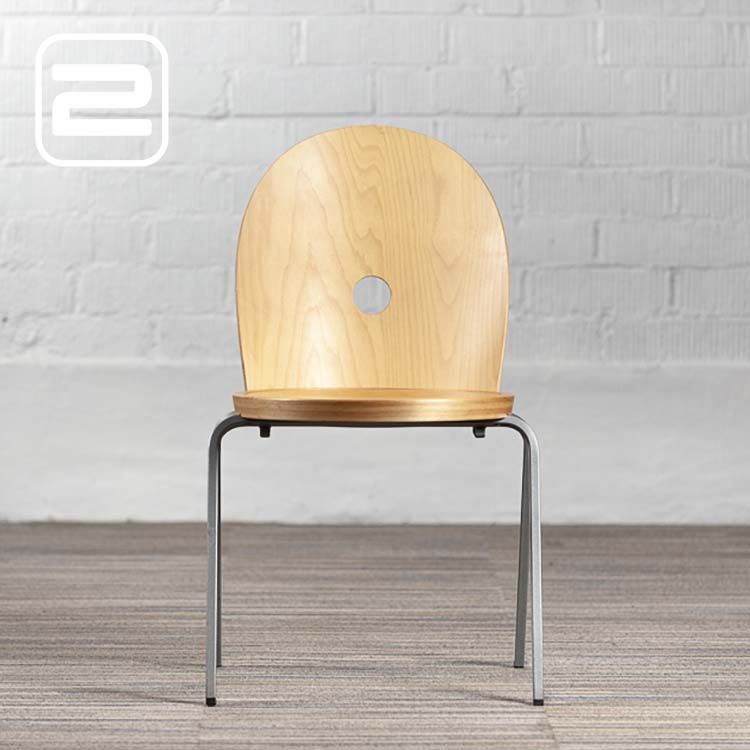 Common Too Zaalstoel Stapelbaar designer Börge Lindau, in 1998 - Lichtbruin houten Houten / Grijs metalen Vierpoot