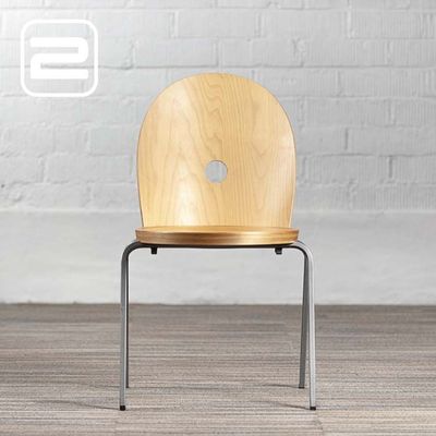 Common Too Zaalstoel Stapelbaar designer Börge Lindau, in 1998 - Lichtbruin houten Houten / Grijs metalen Vierpoot