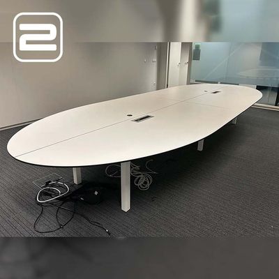 PAMI Vergadertafel B500xD180xH73 - Wit Melamine / Wit metaal