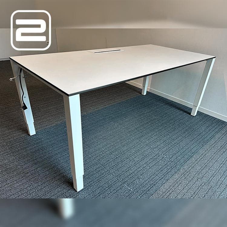 PAMI Bureau B200xD90xH62-84 - Wit Melamine / Wit metaal Vierpoot