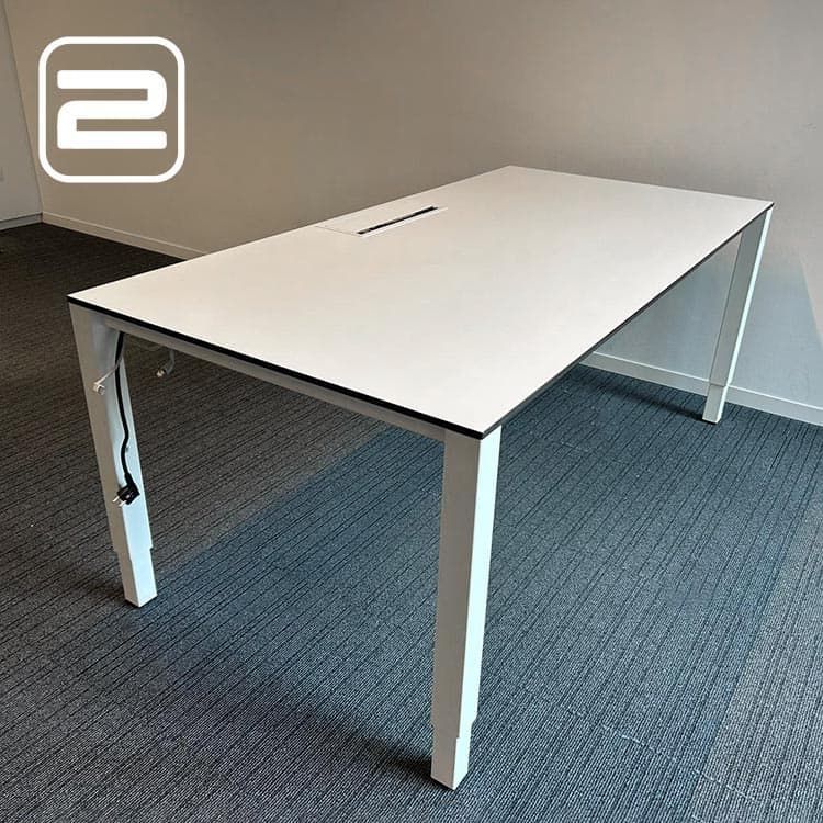 PAMI Bureau B180xD90xH62-84 - Wit Melamine / Wit metaal Vierpoot