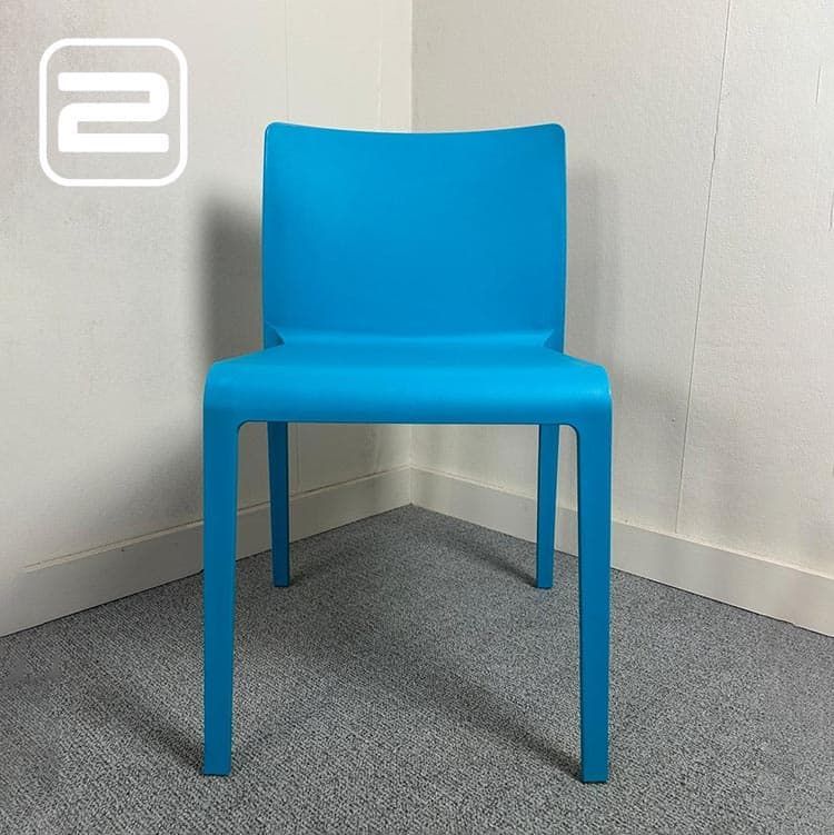 PEDRALI Volt Bezoekersstoel Stapelbaar - Blauw Kunststof / Kunststof Vierpoot