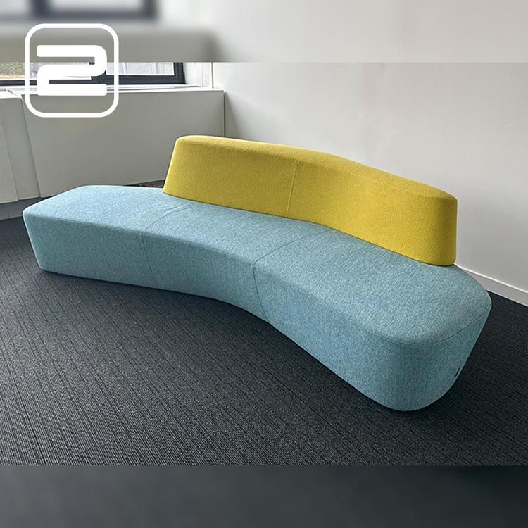 TACCHINI Wachtbank 3p B225xD90xH65 - Blauw / Geel Stof