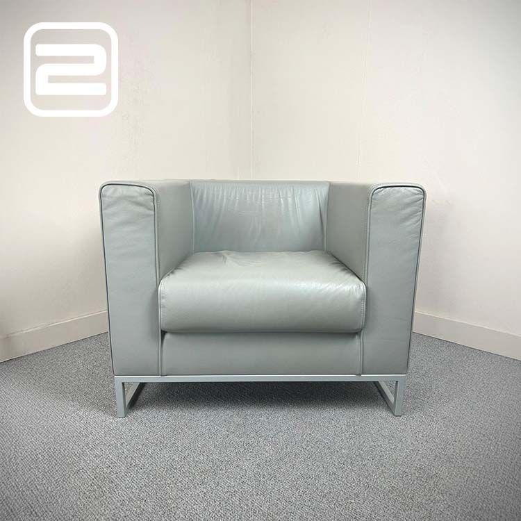 KASTEL Armchair - Grijs Leer / Metaal