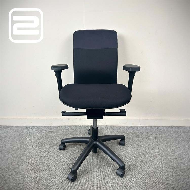 OFFICE-MASTER Bureaustoel - Zwart Stof / Kunststof Voetkruis mt wielen