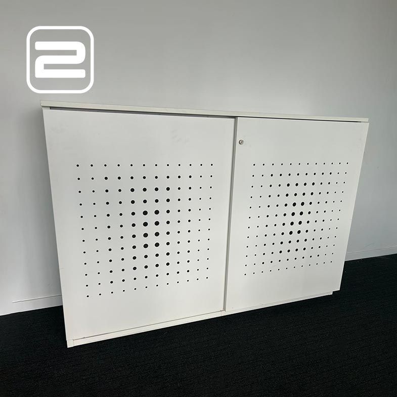 PAMI Halfh Schuifdeurkast H124xB180xD50 - Wit Melamine