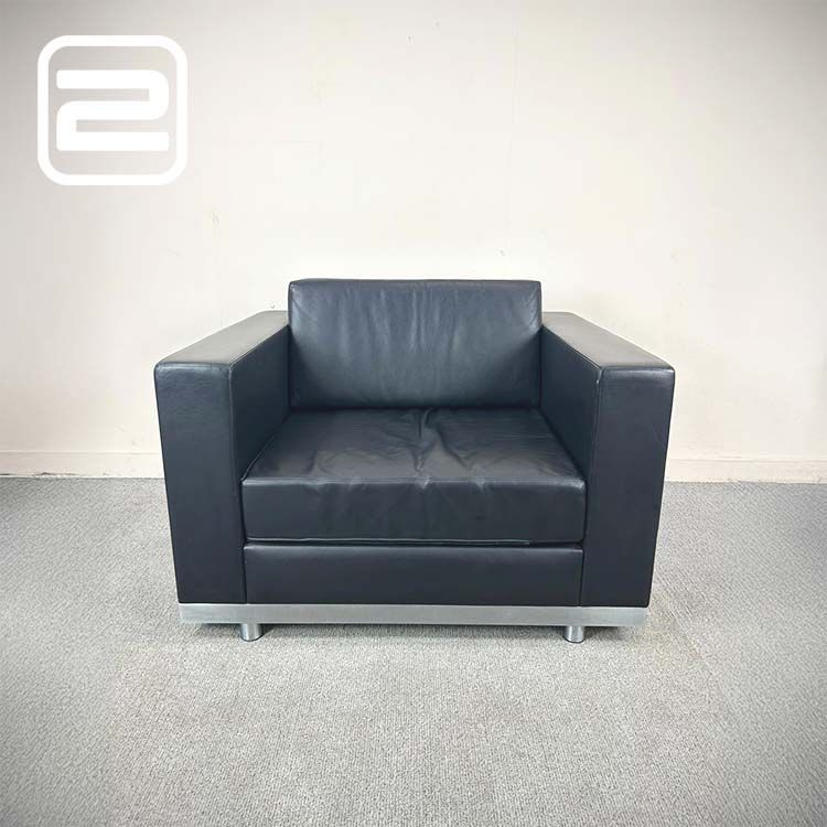 DURLET Armchair - Zwart Leer / Metaal