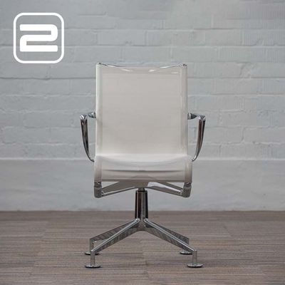 ALIAS Meetingframe 44 Vergaderstoel designed by Alberto Meda - Wit Mesh / Chrome Vierpoot