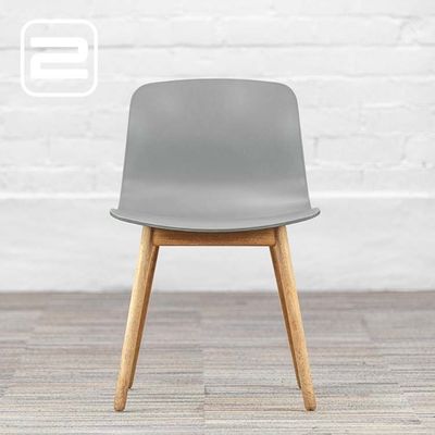 HAY About a Chair AAC12 Ontvangststoel - Grijs Kunststof / Eiken Hout Vierpoot