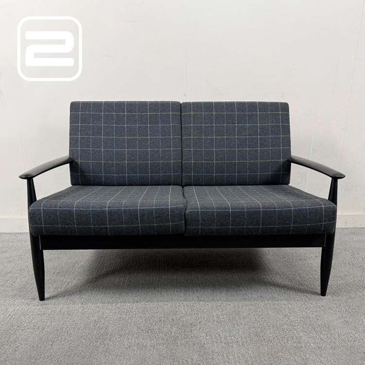 BUZZISPACE Zetel 2-zit - Antraciet Stof / Zwart hout Vierpoot BUZZISPACE Zetel 2-zit - Antraciet Stof / Zwart hout Vierpoot