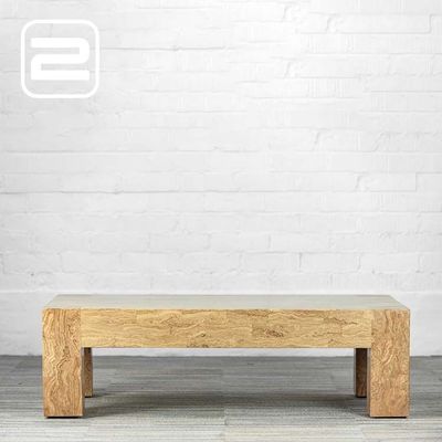 Salontafel Handwerk B140xD80xH42 - bruin versteend hout / fossiel / versteend hout Vierpoot