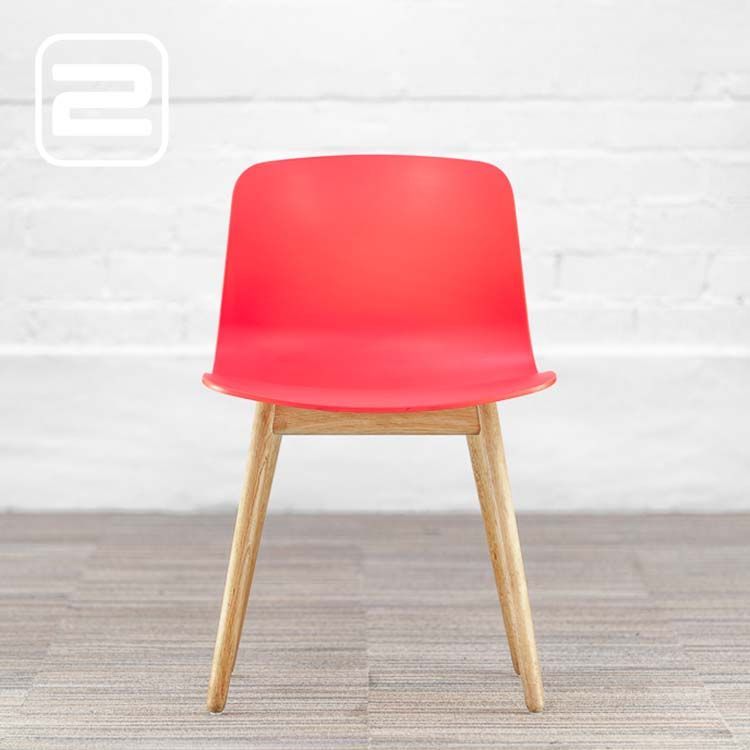 HAY About a Chair AAC12 Ontvangststoel - roze kunststof / eiken hout Vierpoot