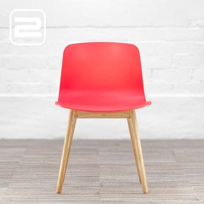 HAY About a Chair AAC12 Ontvangststoel - roze kunststof / eiken hout Vierpoot