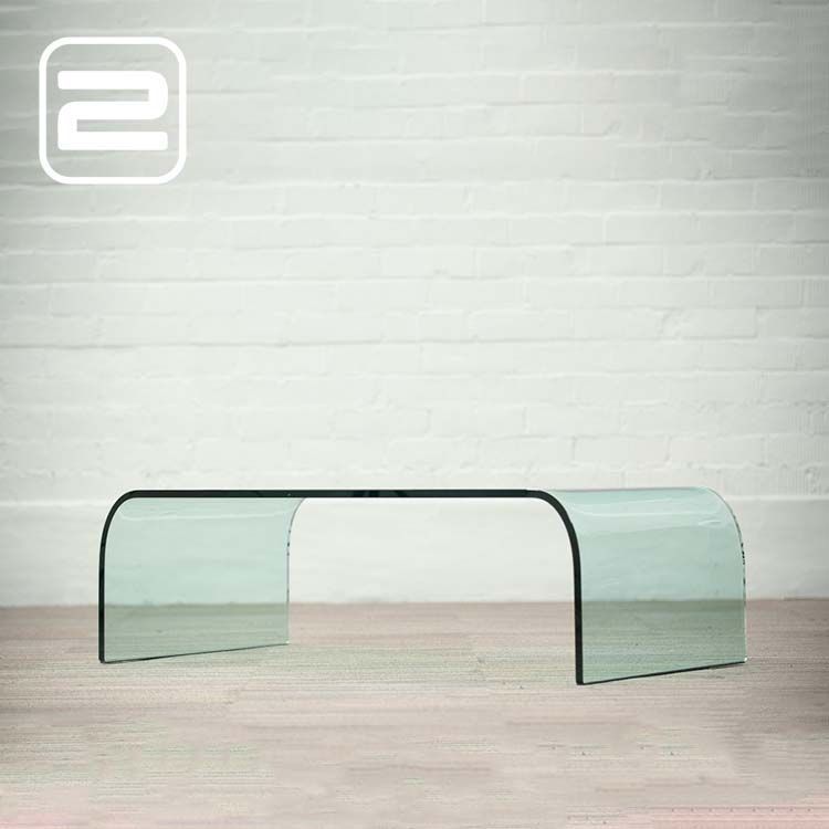 FIAM ITALIA Waterfall Salontafel B132xD70xH40 - doorzichtig glas / doorzichtig glas Sledepoot