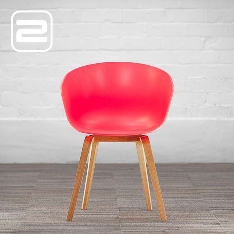 HAY About a Chair AAC22 Ontvangststoel - roze kunststof / eiken hout Vierpoot