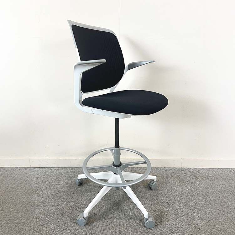 STEELCASE Bureaustoel - zwart / zilver stof / metaal Kruisvoet