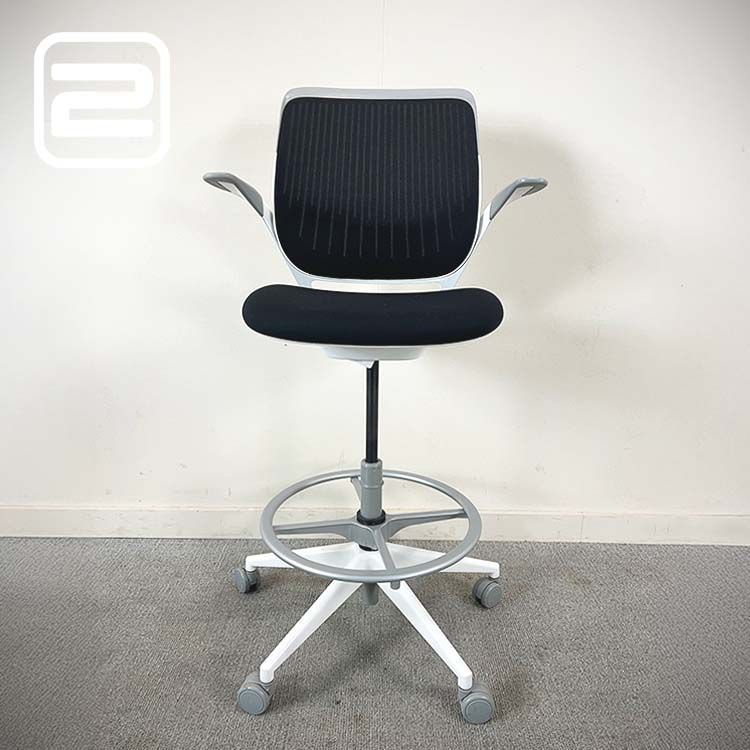 STEELCASE Bureaustoel - zwart / zilver stof / metaal Kruisvoet