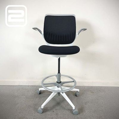 STEELCASE Bureaustoel - zwart / zilver stof / metaal Kruisvoet