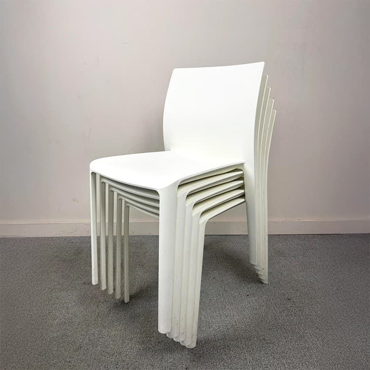 KASTEL Klia Kantinestoel stapelbaar - wit kunststof / wit kunststof Vierpoot