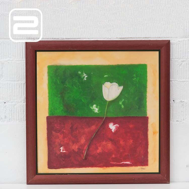 Single Tulip repro Schilderij design by Günter Gohn Bilder B70xH70 - groen / rood