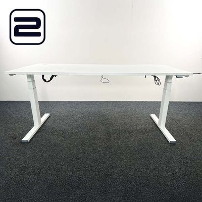 ROBBERECHTS Elektrisch Zit-Sta Bureau Veyhl B180xD80xH65-130 - wit melamine / wit metalen t-poot