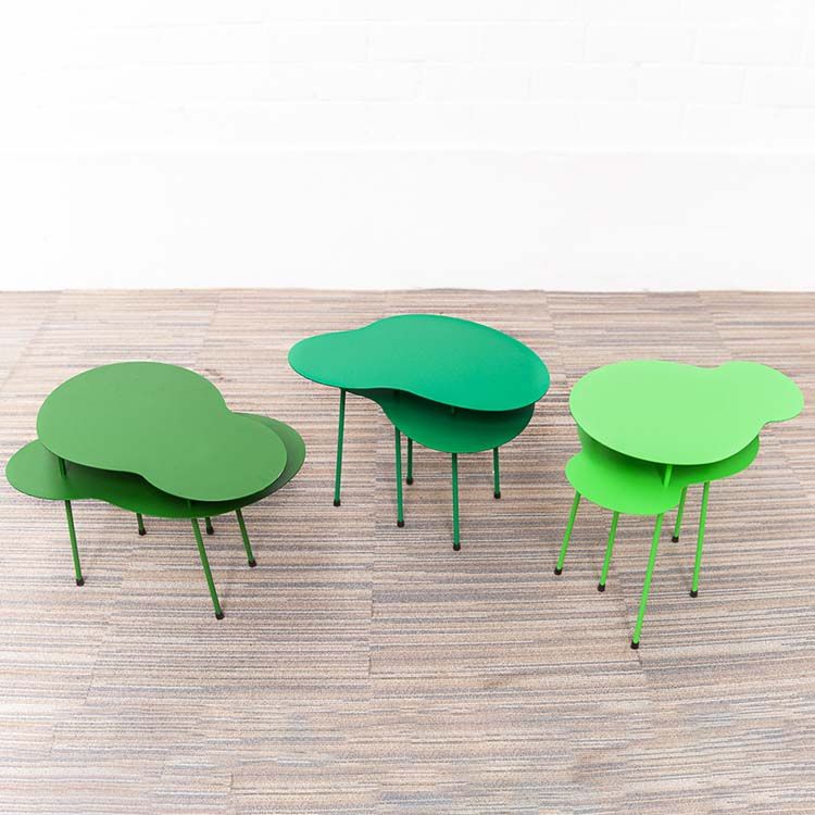 OFFECCT Amazonas Bijzettafel Set van 3 bijzettafels design by Claesson Koivisto Rune B57xD30-38xH35-45 - groen metalen / groen metalen meerpoot