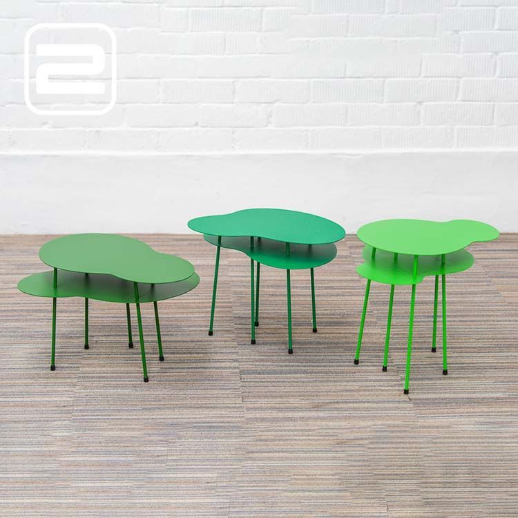 OFFECCT Amazonas Bijzettafel Set van 3 bijzettafels design by Claesson Koivisto Rune B57xD30-38xH35-45 - groen metalen / groen metalen meerpoot