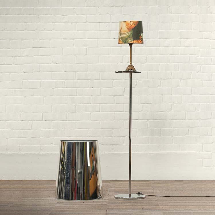MOOOI Light Shade Vloerlamp design by Jurgen Bey B52xD52xH147 - glanzend grijs / chrome centrale poot
