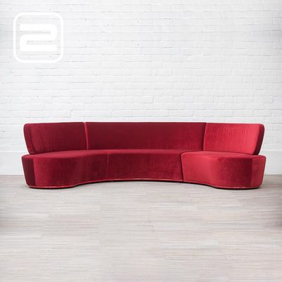 DEBERENN Pinto Lounge Zetel design by David Fox - rood fluweel / zwart kunststof vierpoot