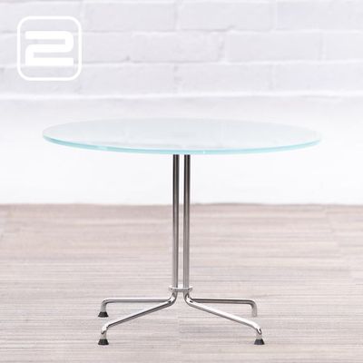 Bijzettafel Rond B70xD70xH50 - getint glas / chrome vierpoot Bijzettafel Rond B70xD70xH50 - getint glas / chrome vierpoot
