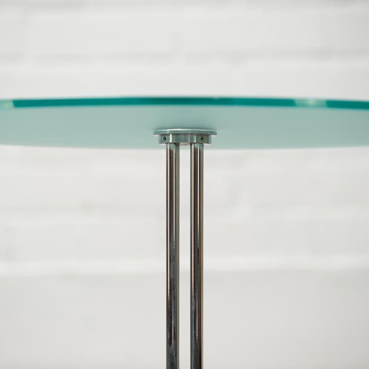 Bijzettafel Rond B70xD70xH50 - getint glas / chrome vierpoot