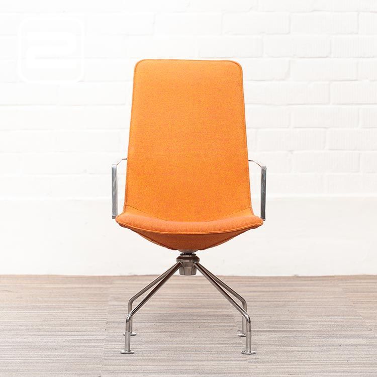 LAMMHULTS Comet Easy Chair Lounge Chair design by Gunilla Allard - oranje stof / chrome vierpoot