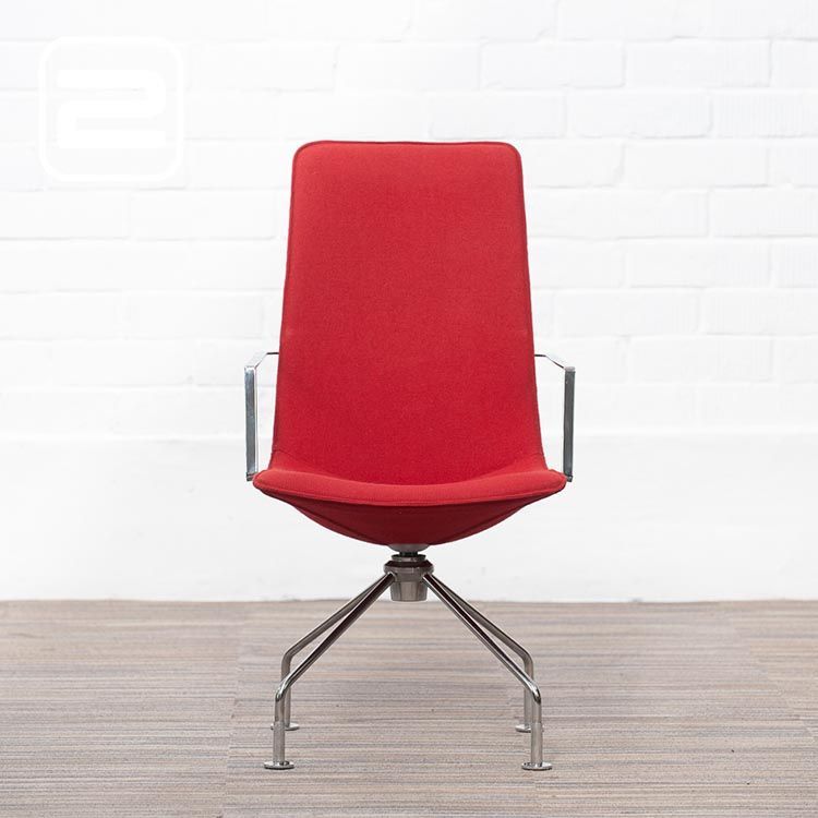 LAMMHULTS Comet Easy Chair Lounge Chair design by Gunilla Allard - rood stof / chrome vierpoot