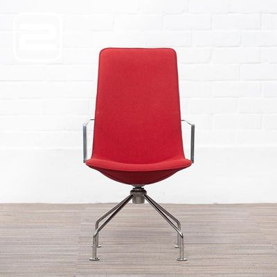 LAMMHULTS Comet Easy Chair Lounge Chair design by Gunilla Allard - rood stof / chrome vierpoot LAMMHULTS Comet Easy Chair Lounge Chair design by Gunilla Allard - rood stof / chrome vierpoot