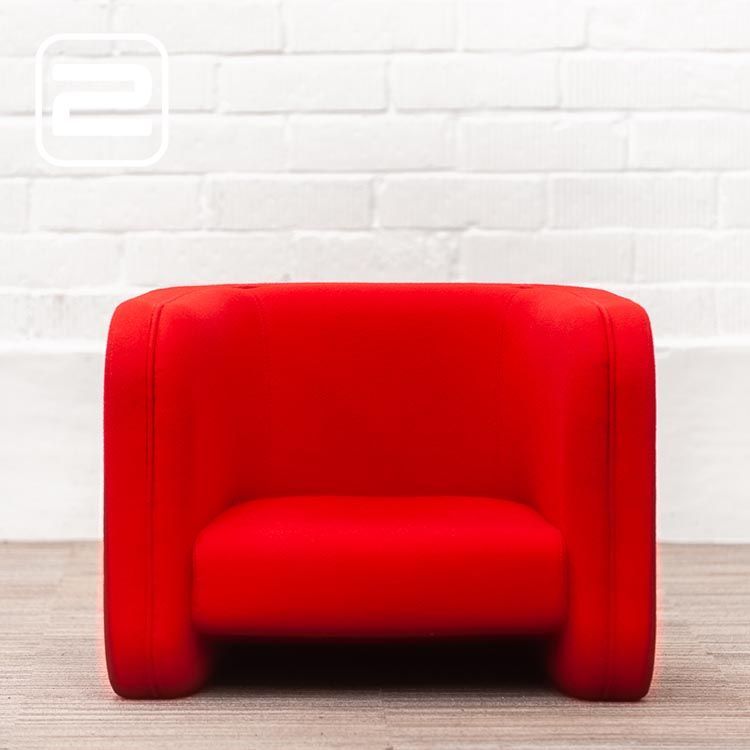 AHREND de Laura Armchair Omkeerbaar design by Laura Brussaard - rood stof / rood stof u-poot