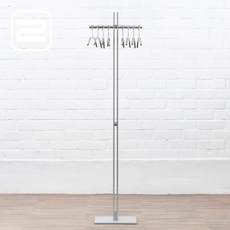 CASCANDO Standfree Kapstok design by Onno de Knegt B44xL35xH175 - grijs gepolijste aluminium / grijs aluminium en staal centrale poot