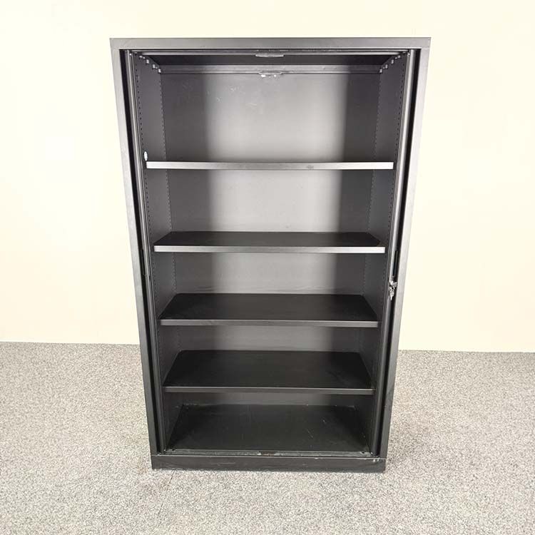 ROBBERECHTS Hoge Vert Roldeurkast H197xB120xD43 - zwart metaal