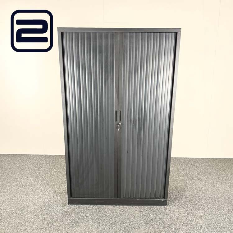 ROBBERECHTS Hoge Vert Roldeurkast H197xB120xD43 - zwart metaal