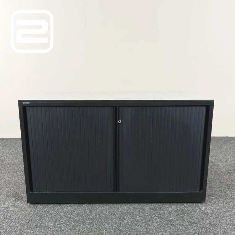 AHREND Lage Vert Roldeurkast H72xB120xD45 - zwart metaal / zwart metalen AHREND Lage Vert Roldeurkast H72xB120xD45 - zwart metaal / zwart metalen
