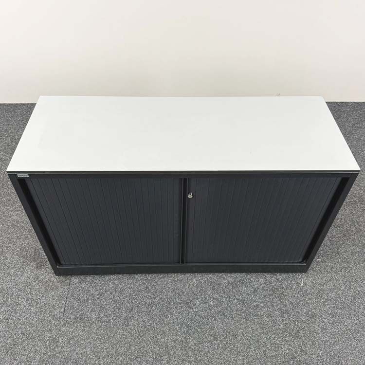 AHREND Lage Vert Roldeurkast H72xB120xD45 - zwart metaal / zwart metalen