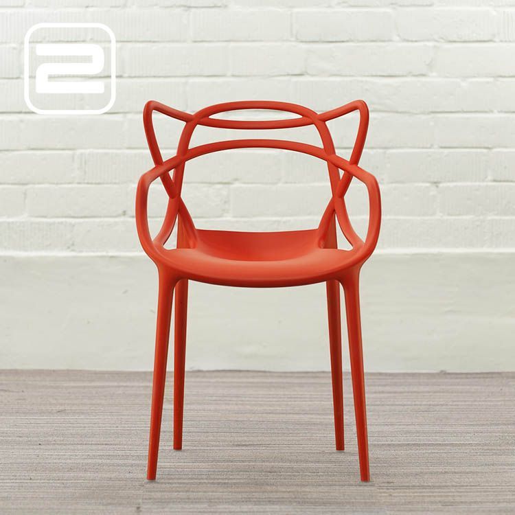 KARTELL Masters Chair Ontvangststoel design by Philippe Starck and Eugeni Quitllet - russet rood kunststof / russet rood kunststof vierpoot