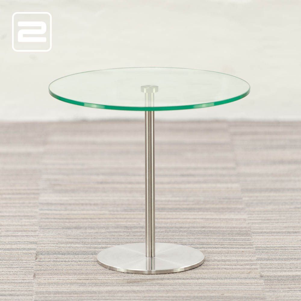 METAFORM Bon Bijzettafel B45xD45xH40 - doorzichtig glas / chrome centrale poot METAFORM Bon Bijzettafel B45xD45xH40 - doorzichtig glas / chrome centrale poot