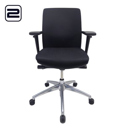 JETCHAIR 14 Chroom Bureaustoel nieuwe stof - zwarte stof / kruisvoet JETCHAIR 14 Chroom Bureaustoel nieuwe stof - zwarte stof / kruisvoet